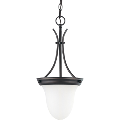 Nuvo Lighting 60/3174  1 Light 10" Pendant with Frosted White Glass in Mahogany Bronze Finish